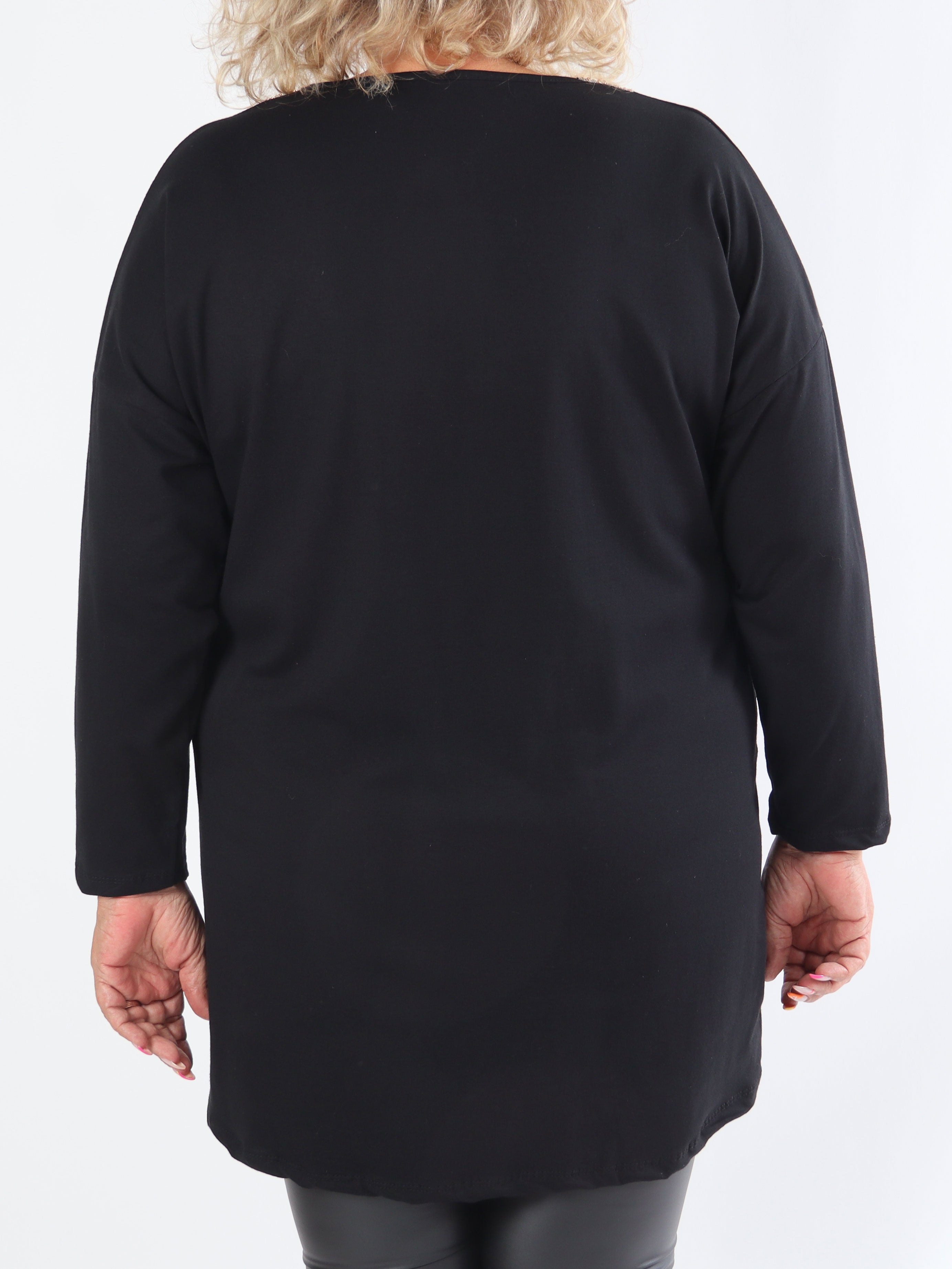 Jasmine - Mjuk plus size-tunika i bomull med paljetter